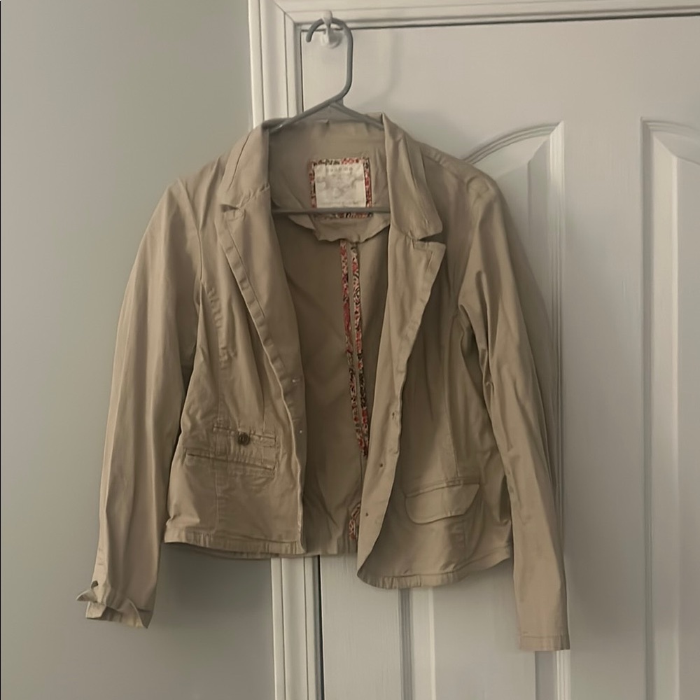 Sonoma Tan Blazer Lightweight Notched Lapel